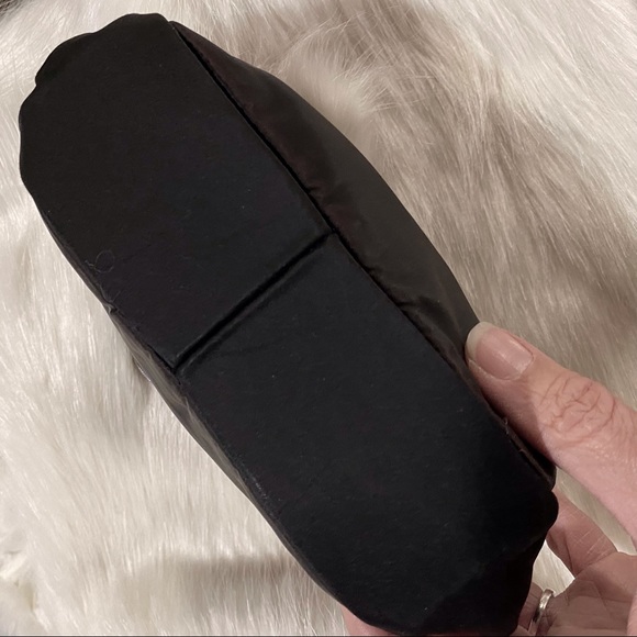 Vintage Black Satin Evening Bag Ladies Purse Silver Hardware - Picture 4 of 6